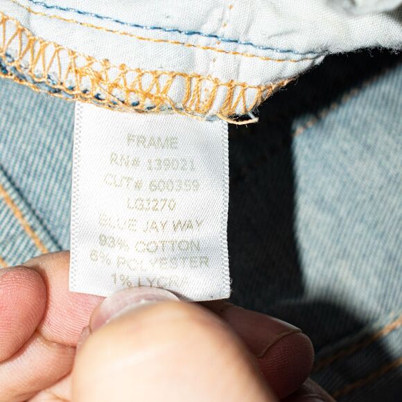 FRAME Denim Le Gargon Jeans Ripped Distressed Blue jay way Size 24 - Picture 7 of 10